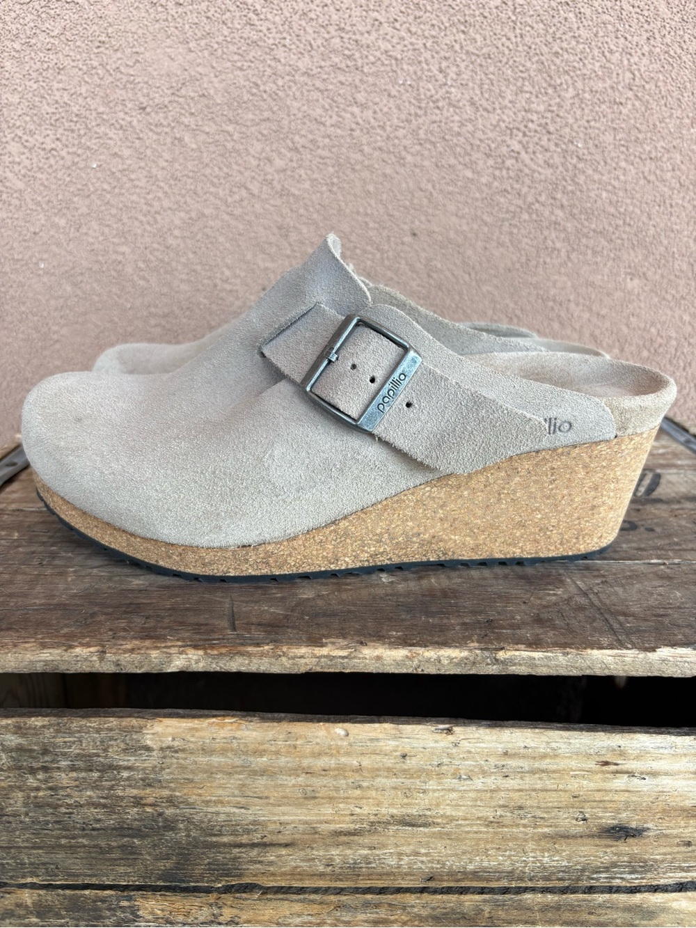 Birkenstock Papillio Fanny Suede Wedge Clog